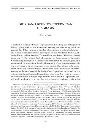 Giordano Bruno's Copernican Diagrams