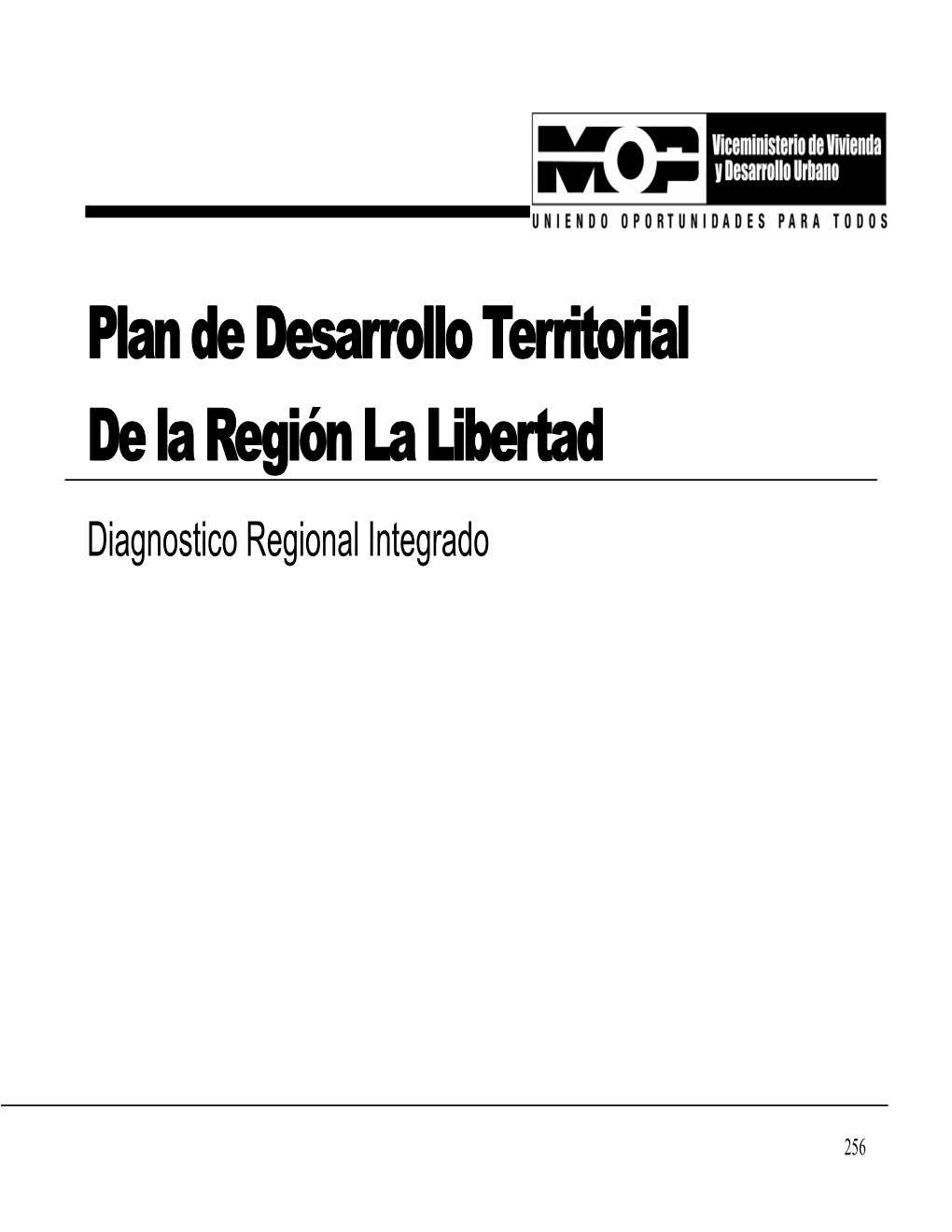 Plan De Desarrollo Territorial De La Región La Libertad Diagnostico Regional Integrado