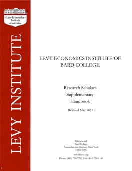Levy Institute Supplemental Handbook, Rev. 5/2018