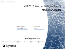 Q3 2017 Internet & Digital Media Market Snapshot