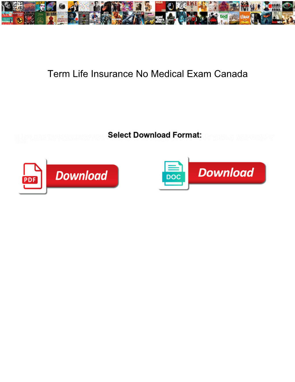 Term Life Insurance No Medical Exam Canada
