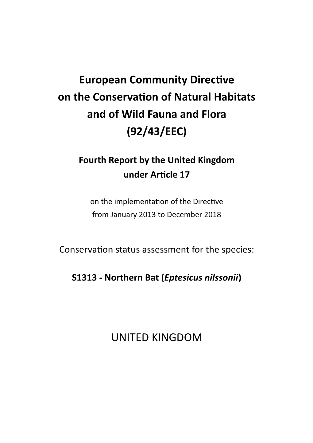 UK Conservation Status Assessment for S1313