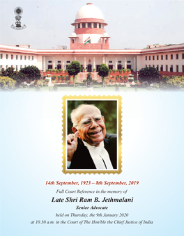 Brochure Ram Jethmalani