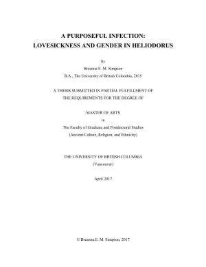 Lovesickness and Gender in Heliodorus