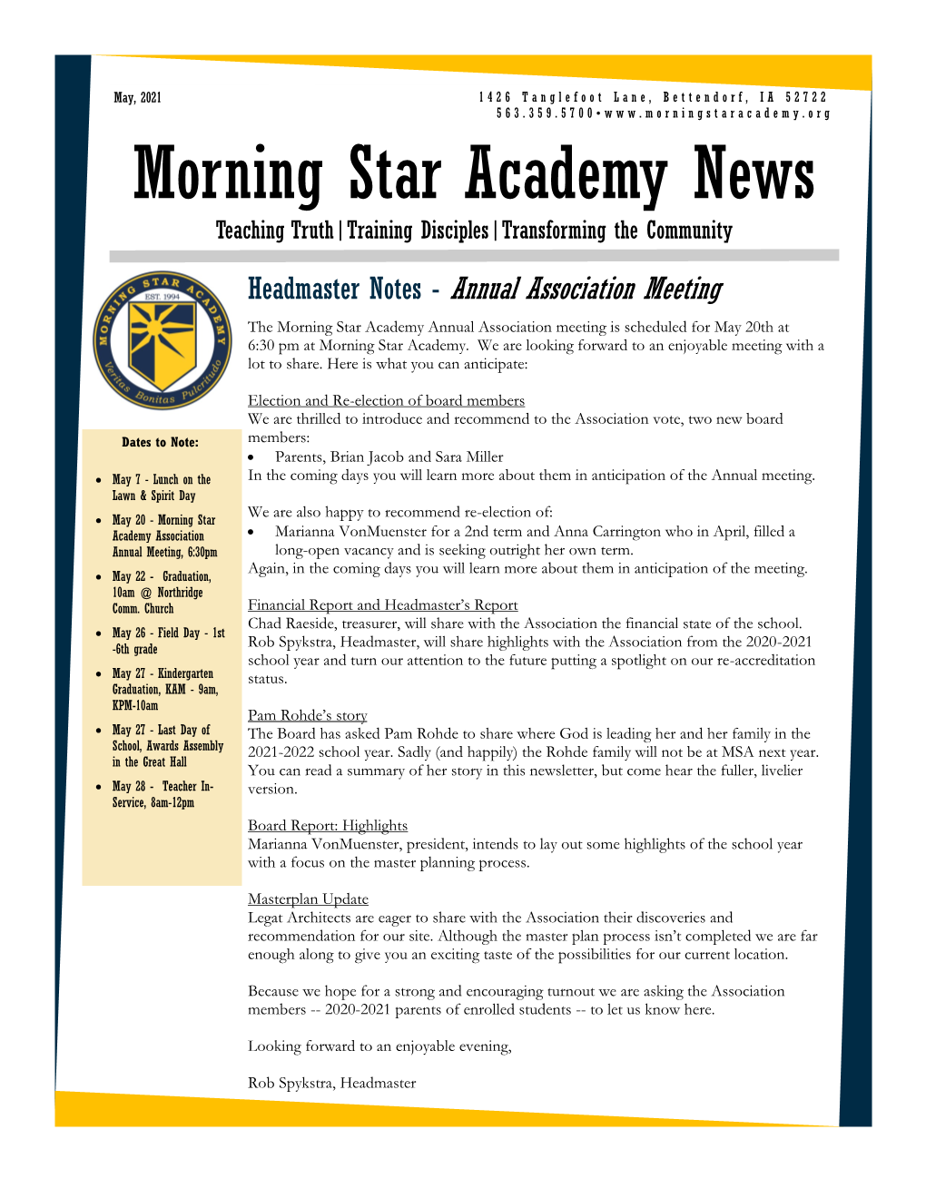 Morning Star Academy News Teaching Truth|Training Disciples|Transforming the Community