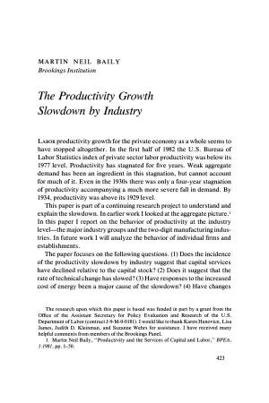 The Productivity Growth Slowdown by Industry