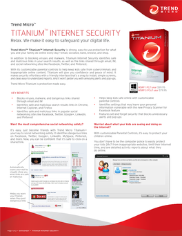 Trend Micro Titanium Internet Security Datasheet