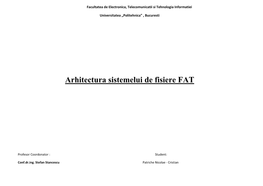 Arhitectura Sistemelui De Fisiere FAT