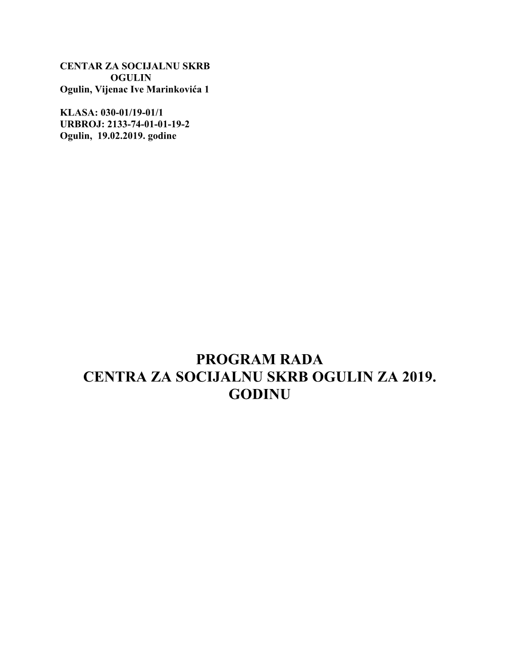 Program Rada 2019.G