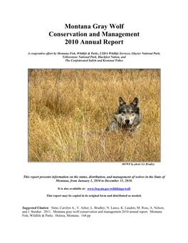 Montana Gray Wolf Conservation and Management 2010 Annual Report