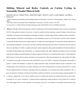 Shifting Mineral and Redox Controls on Carbon Cycling in Seasonally Flooded Mineral Soils
