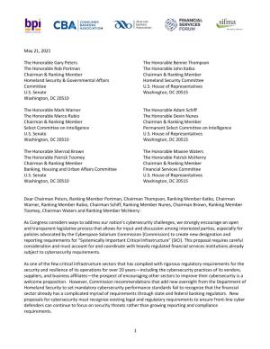 Cybersecurity Joint Trades Letter Re