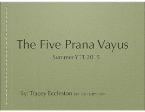 The Five Prana Vayus Summer YTT 2015