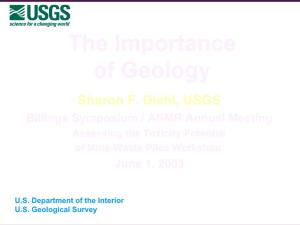 The Importance of Geology Sharon F
