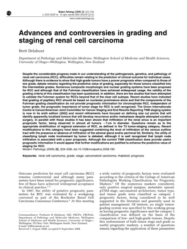 Advances and Controversies in Grading and Staging of Renal Cell Carcinoma
