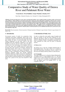 Comparative Study of Water Quality of Denwa River and Palakmati River Water