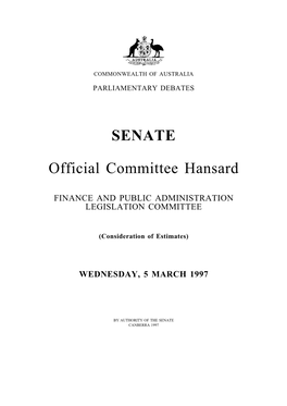 SENATE Official Committee Hansard