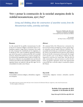 Vivir Y Pensar La Construcción De La Sociedad Anarquista Desde La Realidad Mesoamericana, Ayer Y Hoy*