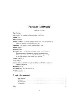 Package 'Isoweek'