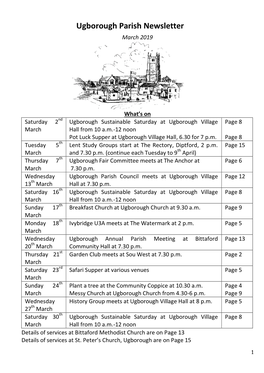 Ugborough Parish Newsletter