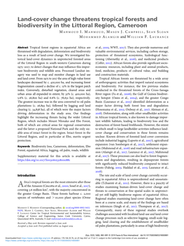 Land-Cover Change Threatens Tropical Forests and Biodiversity in the Littoral Region, Cameroon M AHMOUD I