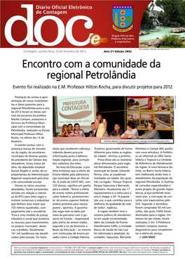 Encontro Com a Comunidade Da Regional Petrolândia Evento Foi Realizado Na E.M