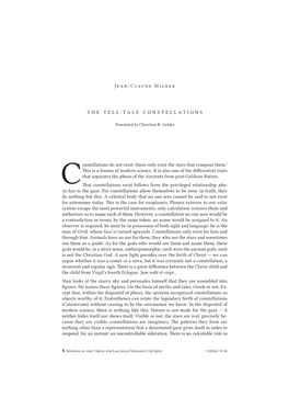 Jean-Claude Milner the Tell-Tale Constellations Constellations Do Not Exist