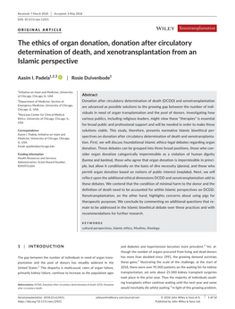 The Ethics of Organ Donation After Circulatory Determination of Death