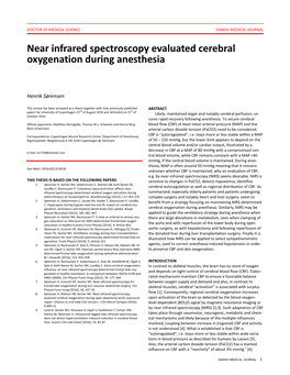 Near Infrared Spectroscopy Evaluated Cerebral Oxygenation During Anesthesia