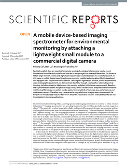 A Mobile Device-Based Imaging Spectrometer for Environmental
