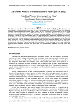 A Semantic Analysis of Michel Learn to Rock's(MLTR) Songs