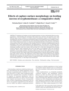 Effects of Capture Surface Morphology on Feeding Success of Scyphomedusae: a Comparative Study