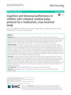 Cognition and Bimanual Performance in Children with Unilateral Cerebral