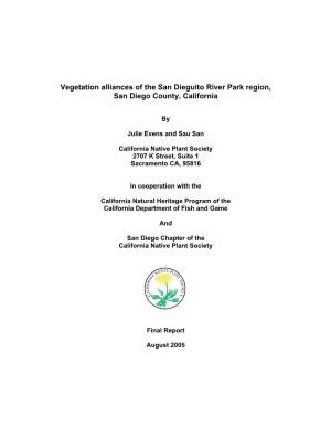 Vegetation Alliances of the San Dieguito River Park Region, San Diego County, California
