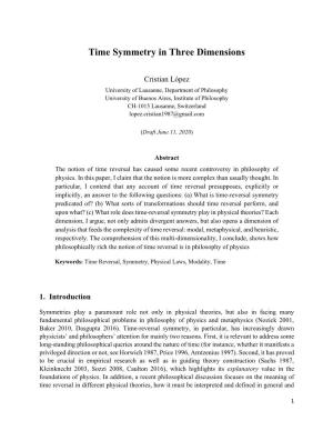 Time Symmetry in Three Dimensions