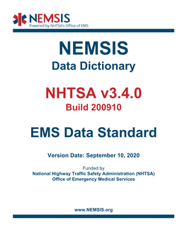 DEM/EMS Data Dictionary