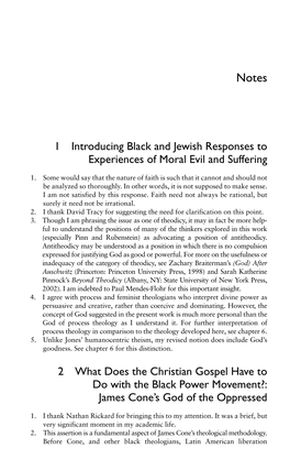 1 Introducing Black and Jewish Responses to Experiences of Moral Evil and Suffering