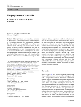 The Potyviruses of Australia