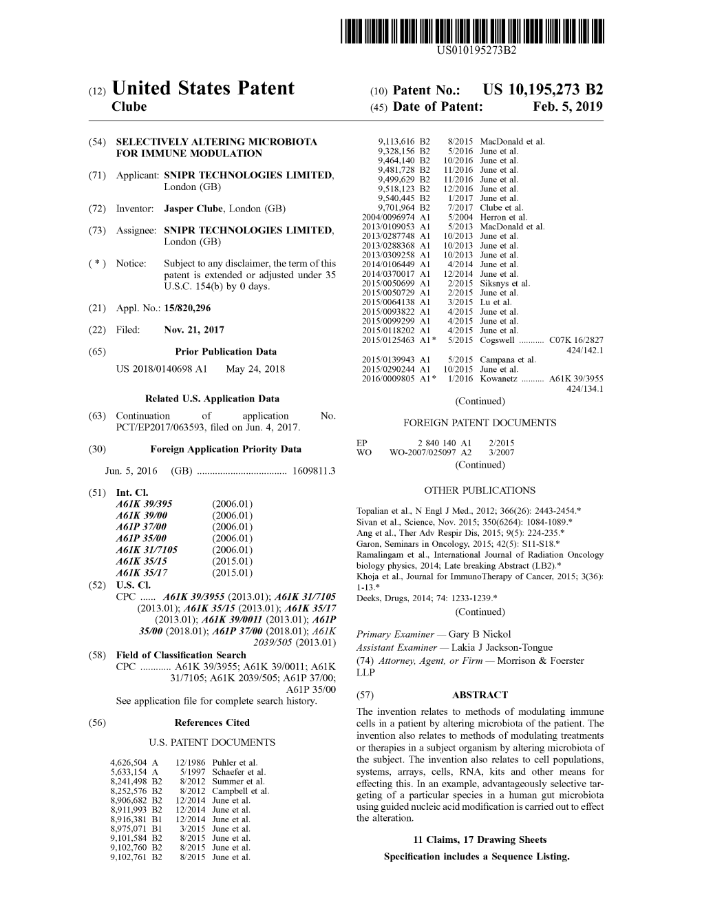 Patent (10 ) Patent No