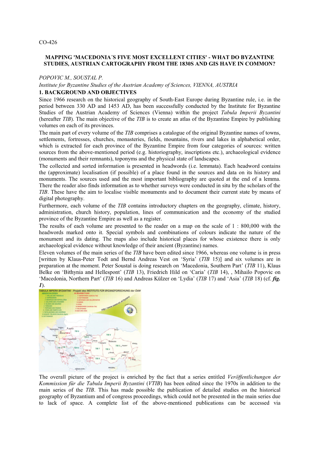 Co-426 Mapping 'Macedonia´S Five Most Excellent Cities