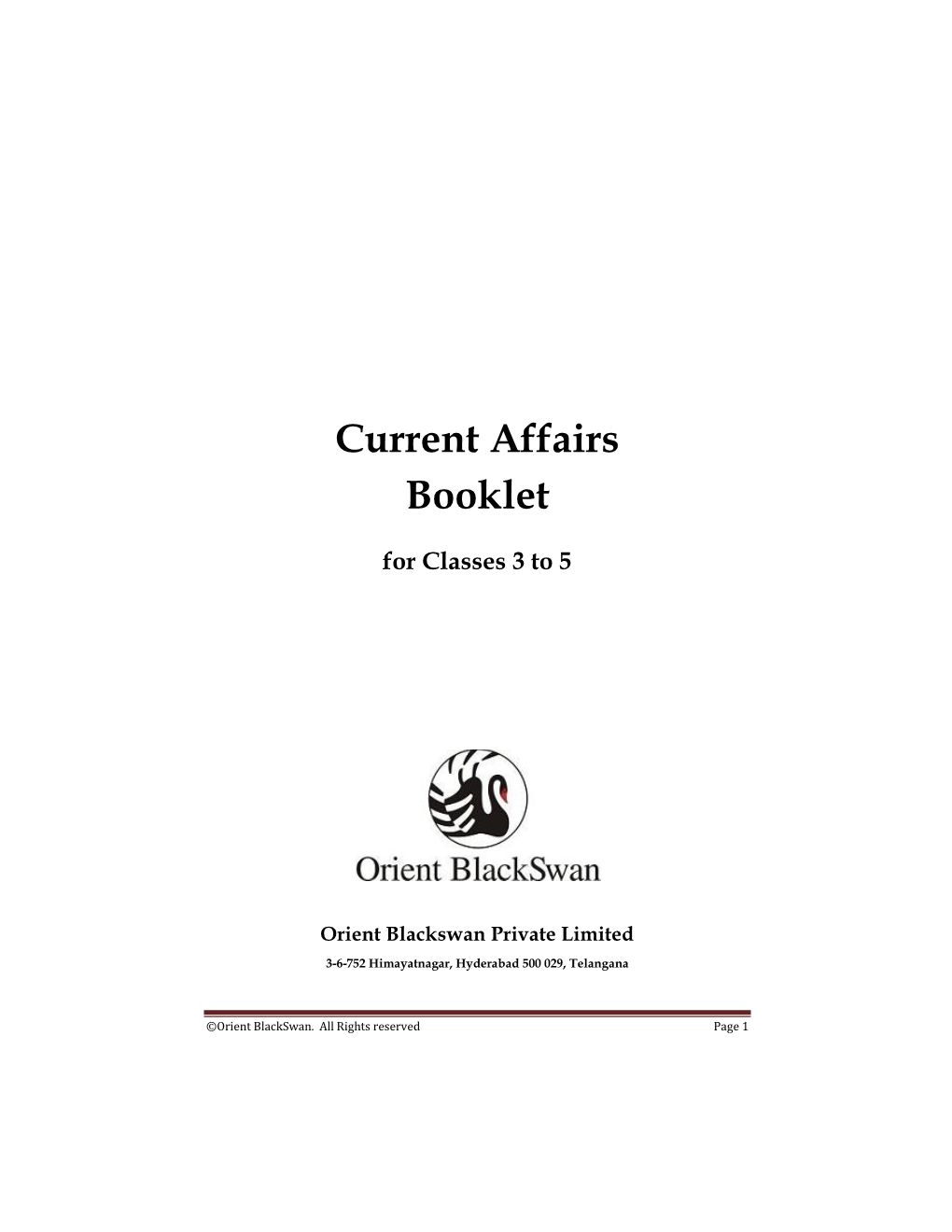 Current Affairs Booklet