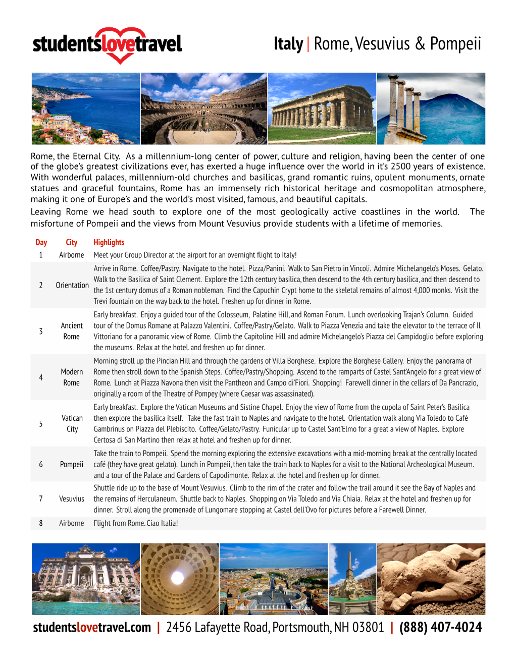 Italy | Rome, Vesuvius & Pompeii | 8 Day.Pages