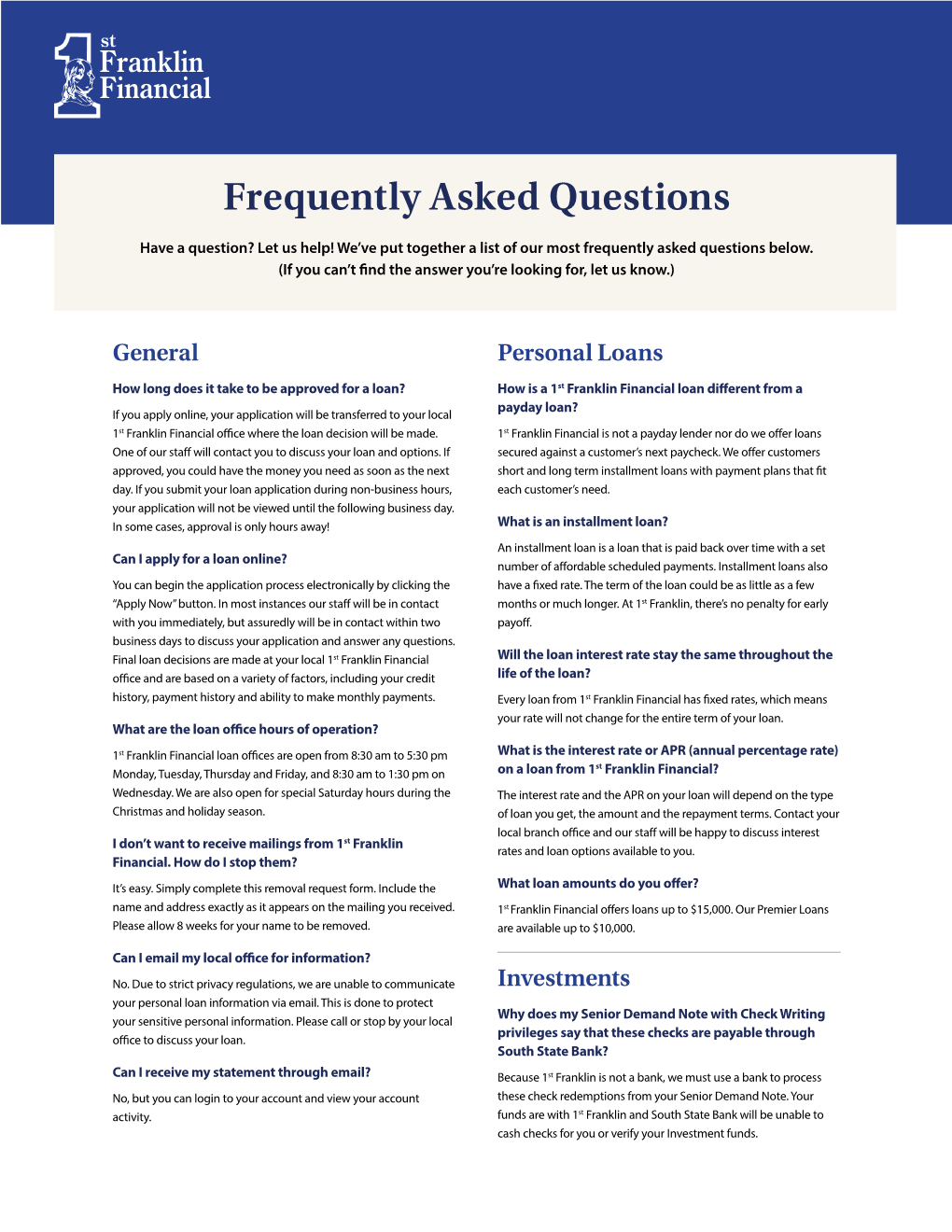 Frequently Asked Questions