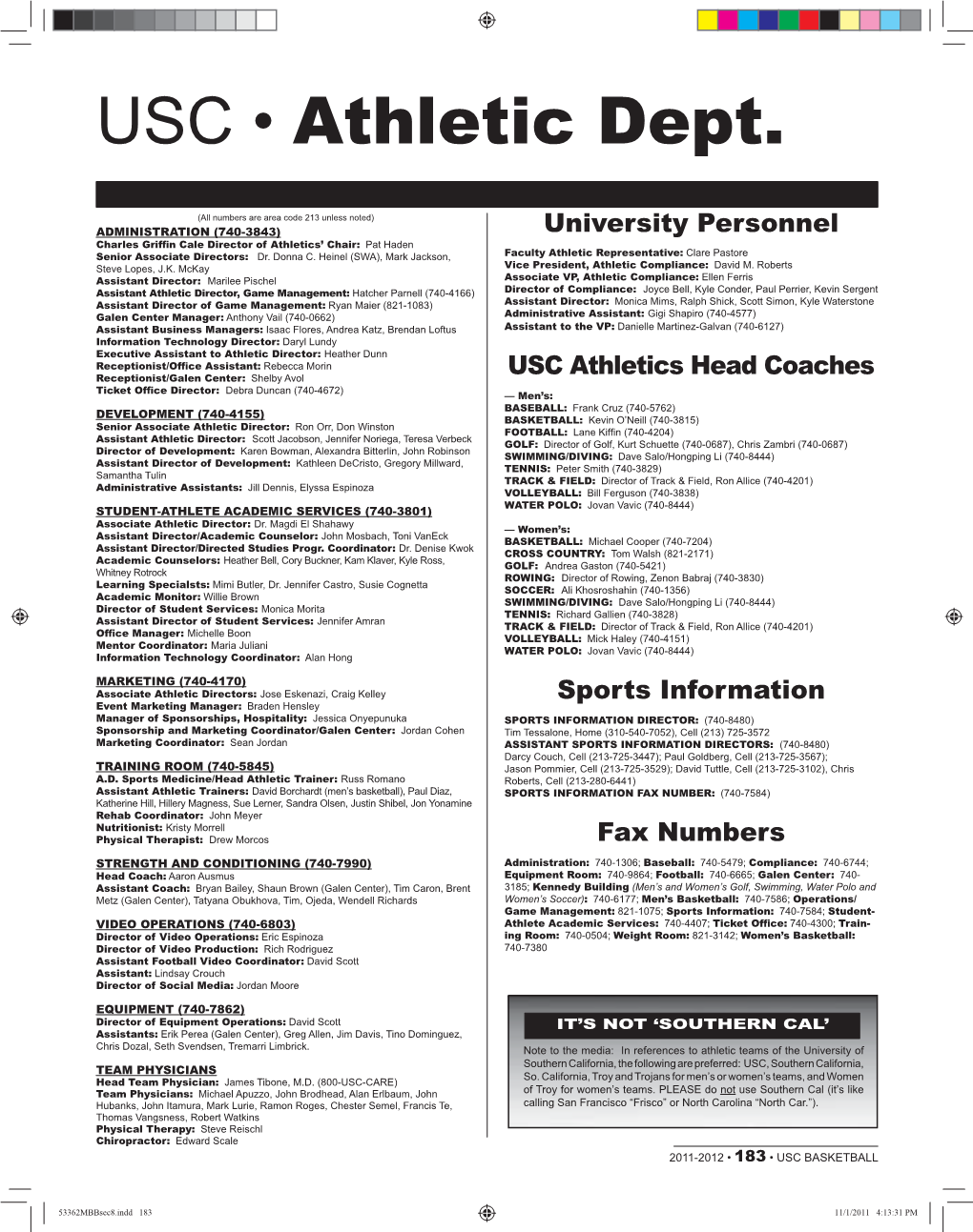 USC • Athletic Dept