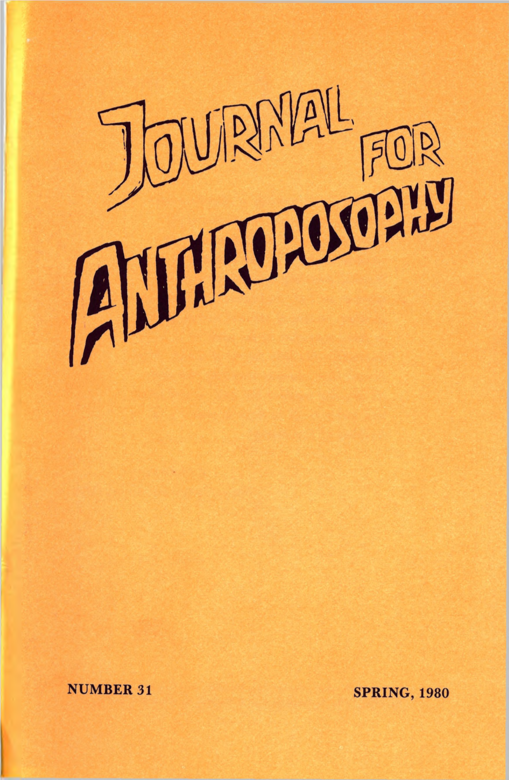 Journal Fnthpsy Number 31 Spring, 1980