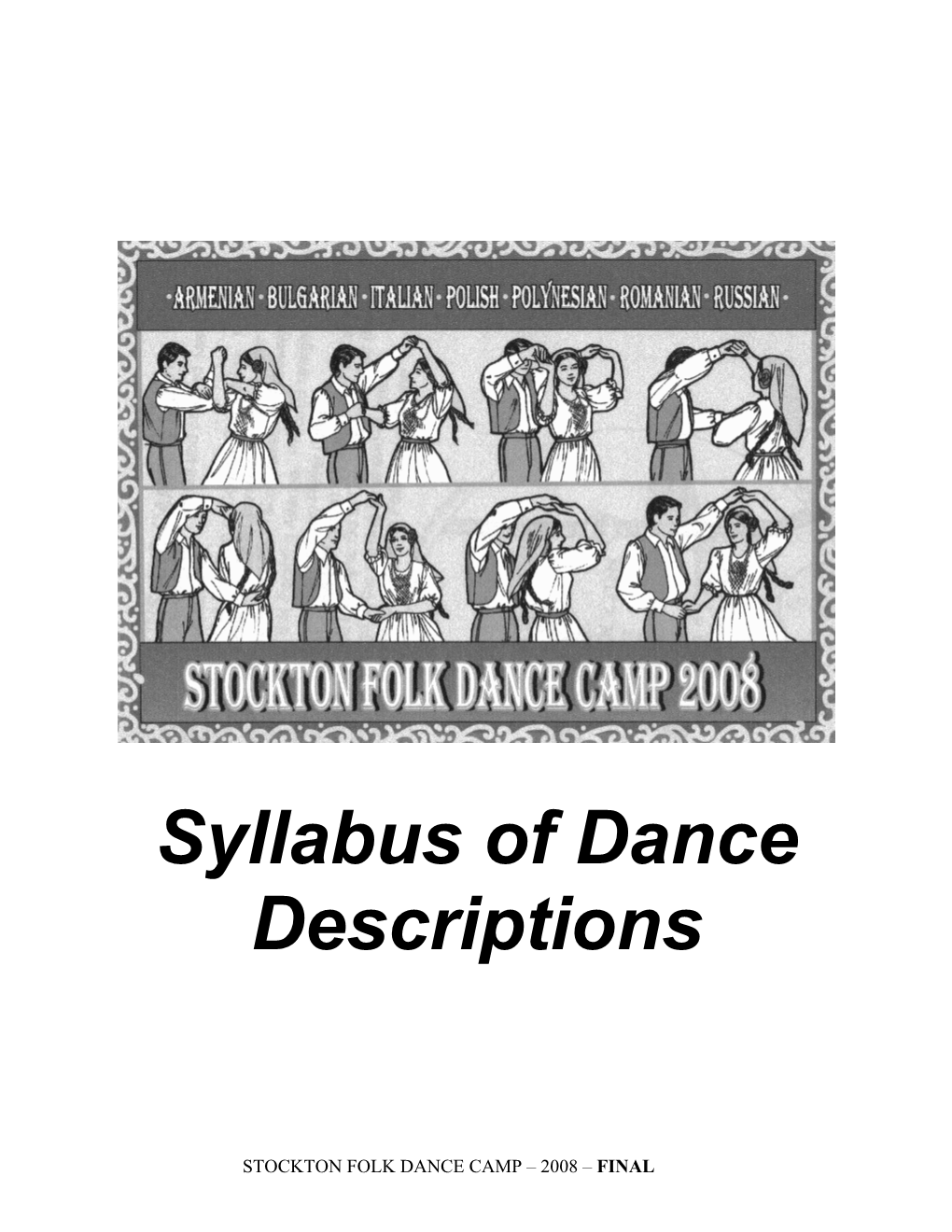 Syllabus of Dance Descriptions