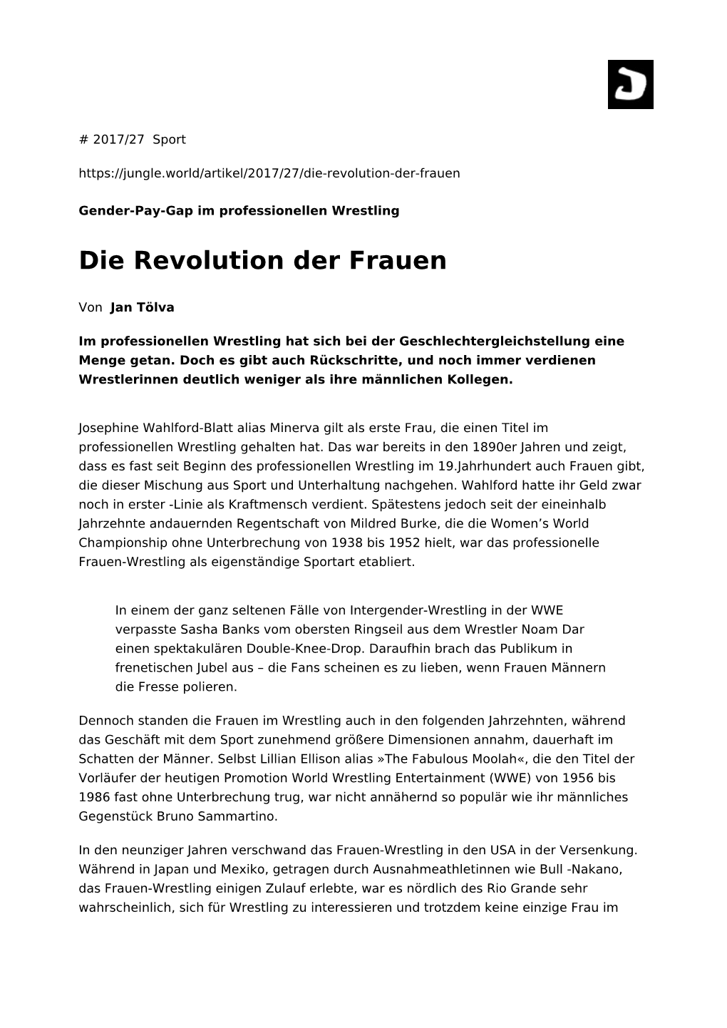 Die Revolution Der Frauen