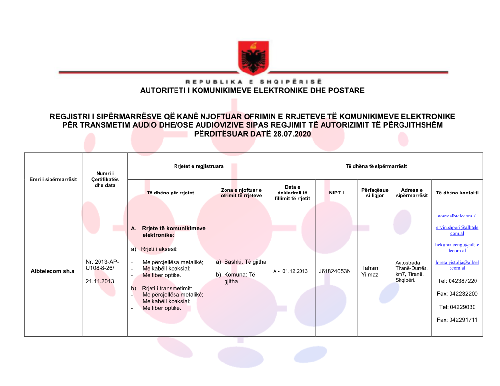 Autoriteti I Komunikimeve Elektronike Dhe Postare