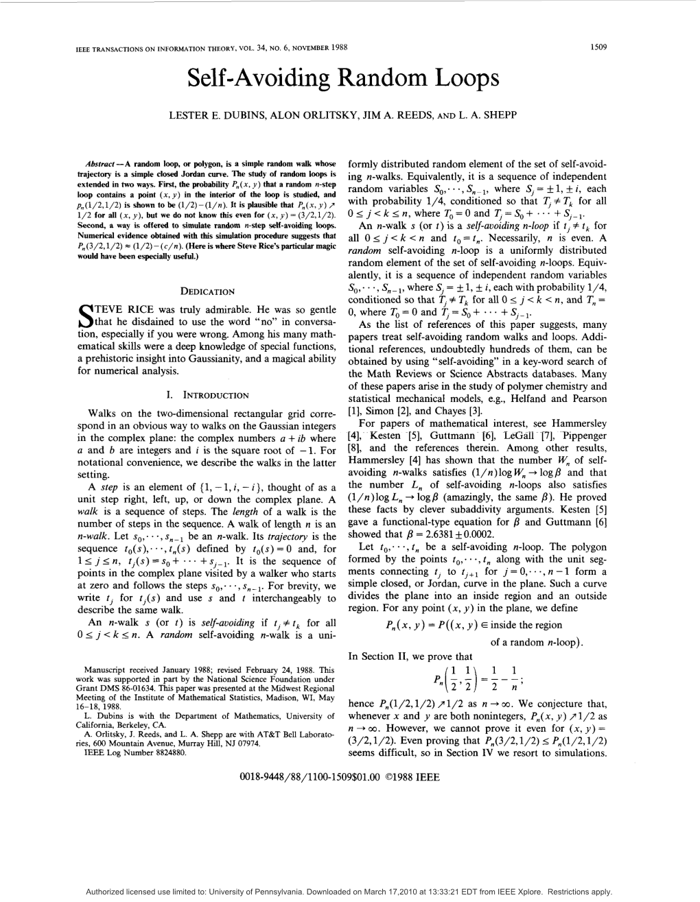 Self-Avoiding Random Loops