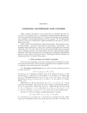Complex Manifolds and Covers